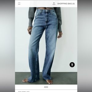 Zara High Rise Wide Leg Jeans
